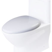 Eago Elongated Closed-Front Toilet Seat with Soft Close Hinges White