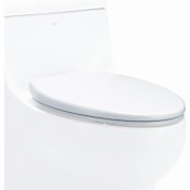 Eago Elongated Closed-Front Toilet Seat with Soft Close Hinges White