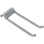 Easy Track Garage Essentials 5 Inch Double Storage Hook for Track Systems - Pack of 2 Powder Coated Steel