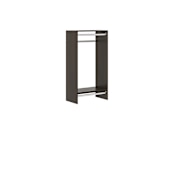 Easy Track 25-1/8 Inch Wide Double Hanging Rod Closet Organizer System Truffle