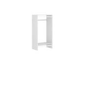 Easy Track 25-1/8 Inch Wide Double Hanging Rod Closet Organizer System White