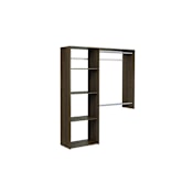 Easy Track 60 Inch Wide Deluxe Hanging Closet System with Shelves Truffle