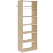 Easy Track 25-1/8 Inch Wide Closet Organizer System with Six Shelves Honey Blonde