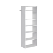 Easy Track 25-1/8 Inch Wide Closet Organizer System with Six Shelves White