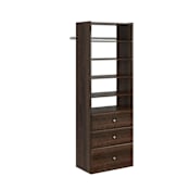 Easy Track 25-1/8 Inch Wide Closet Organizer System with Three Drawers Truffle