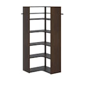 Easy Track 30-1/2 Inch Wide Corner Closet Organizer System Truffle