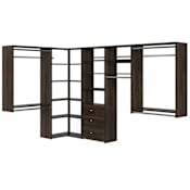 Easy Track 114 Inch Wide Ultimate Corner Closet Organizer System Truffle