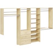 Easy Track 120 Inch Wide Closet Organizer System Honey Blonde