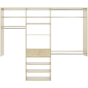 Easy Track 84 Inch Wide Perfect Fit Reach-In Closet Organizer System Honey Blonde