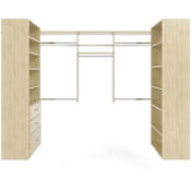Easy Track 48 Inch x 96 Inch x 48 Inch U-Shape Walk-In Closet Organizer System Honey Blonde