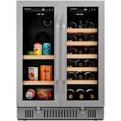 EdgeStar 24 Inch Wide 18 Bottle Capacity and 47 Can Capacity Wine and Beverage Cooler Stainless Steel
