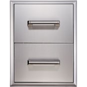 EdgeStar 16 Inch Wide Double Storage Drawers Stainless Steel