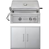 EdgeStar 60000 BTU 30 Inch Wide Natural Gas Built-In Grill with Insulated Jacket and Double Access Doors Stainless Steel