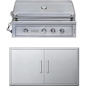 EdgeStar 89000 BTU 42 Inch Wide Liquid Propane Built-In Grill with Insulated Jacket and Double Access Doors Stainless Steel