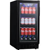 EdgeStar 15 Inch Wide 80 Can Built-In Beverage Center with Slim Design Black