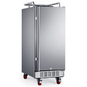 EdgeStar 15 Inch Wide Outdoor Kegerator Conversion Refrigerator with Forced Air Refrigeration Stainless Steel