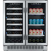 EdgeStar 30 Inch Wide 28 Bottle Built-In Dual Zone Beverage Center with 86 Can Capacity Stainless Steel