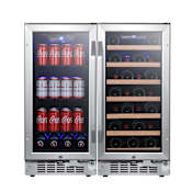 EdgeStar 30 Inch Wide 30 Bottle 80 Can Side-by-Side Wine and Beverage Cooler Stainless Steel