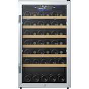 EdgeStar 20 Inch Wide 44 Bottle Capacity Free Standing Wine Cooler with Reversible Door and LED Lighting Stainless Steel