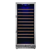 EdgeStar 24 Inch Wide 111 Bottle Capacity Free Standing Single Zone Wine Cooler with Even Cooling Technology Stainless Steel