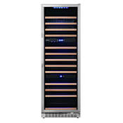 EdgeStar 24 Inch Wide 131 Bottle Capacity Built-In Triple Zone Wine Cooler Stainless Steel