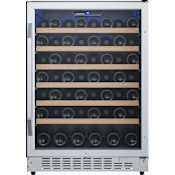 EdgeStar 24 Inch Wide 53 Bottle Built-In Single Zone Wine Cooler with Reversible Door and LED Lighting Stainless Steel