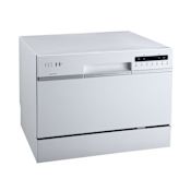 EdgeStar 22 Inch Wide 6 Place Setting Countertop Countertop Dishwasher White