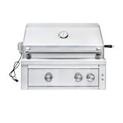 EdgeStar 60000 BTU 30 Inch Wide Liquid Propane Built-In Grill with Rotisserie and LED Lighting Stainless Steel