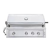 EdgeStar 89000 BTU 36 Inch Wide Natural Gas Built-In Grill with Rotisserie and LED Lighting Stainless Steel