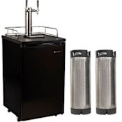 EdgeStar 20 Inch Wide Dual Tap Kegerator with Kegs with Home Brew Taps and Ultra Low Temp Black