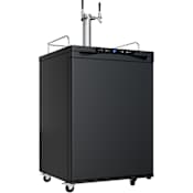 EdgeStar 24 Inch Wide Freestanding Double Tap Kegerator with Digital Display Black