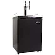 EdgeStar 24 Inch Wide Free Standing Dual Tap Cold Brew Coffee Kegerator with Deep Chill Black