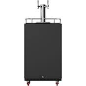 EdgeStar 24 Inch Wide Double Tap Kegerator for Full Size Kegs with Electronic Control Panel Black Stainless Steel