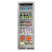 EdgeStar 22 Inch Wide 10.1 Cu. Ft. Commercial Beverage Merchandiser With Temperature Alarm and Reversible Door Stainless Steel