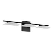 Eglo Metrass 3 Light 28" Wide LED Bathroom Vanity Light with Acrylic Shades Matt Black