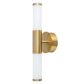 Eglo Palmera 1 2 Light 5" Wide LED Bath Bar with Frosted Glass Shades Brushed Gold