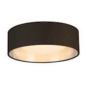 Eglo Orme 13" Wide LED Flush Mount Ceiling Fixture Black / Brushed Nickel