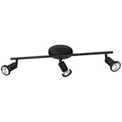 Eglo Tremendo 3 Light 21" Wide Fixed Rail Linear Ceiling Fixture Structured Black