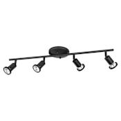 Eglo Tremendo 4 Light 26" Wide Fixed Rail Linear Ceiling Fixture Structured Black