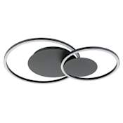Eglo Palma 24" Wide LED Flush Mount Ceiling Fixture Structured Black