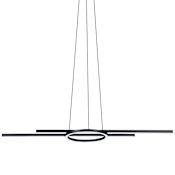 Eglo Zillerio 46" Wide LED Linear Pendant Black / White
