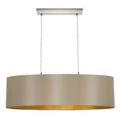 Eglo Maserlo 31" Wide 2 Light Single Linear Chandelier with Dual Coated Shade Matte Nickel