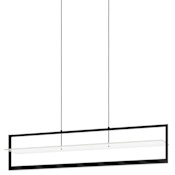 Eglo Farneta 39" Wide LED Suspension Linear Pendant Structured Black