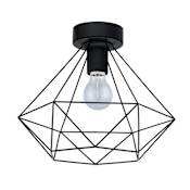 Eglo Tarbes 13" Wide Commercial Semi-Flush Ceiling Fixture Matte Black
