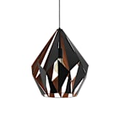 Eglo Carlton 1 15" Wide Pendant Matte Black / Copper