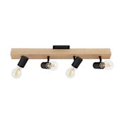 Eglo Kingswood 4 Light 25" Wide Fixed Rail Ceiling Fixture Brown / Black