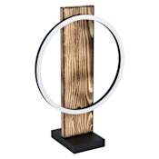 Eglo Boyal 17" Tall LED Accent Table Lamp Brushed Pine Wood / Black