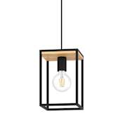 Eglo Libertad 8" Wide Mini Pendant Structured Black
