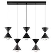Elan Kordan 42" LED Linear Chandelier Matte Black / Polished Nickel