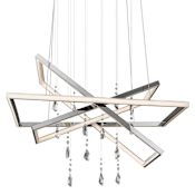 Elan Maze 7 Light 28" Wide LED Crystal Ring Chandelier Chrome